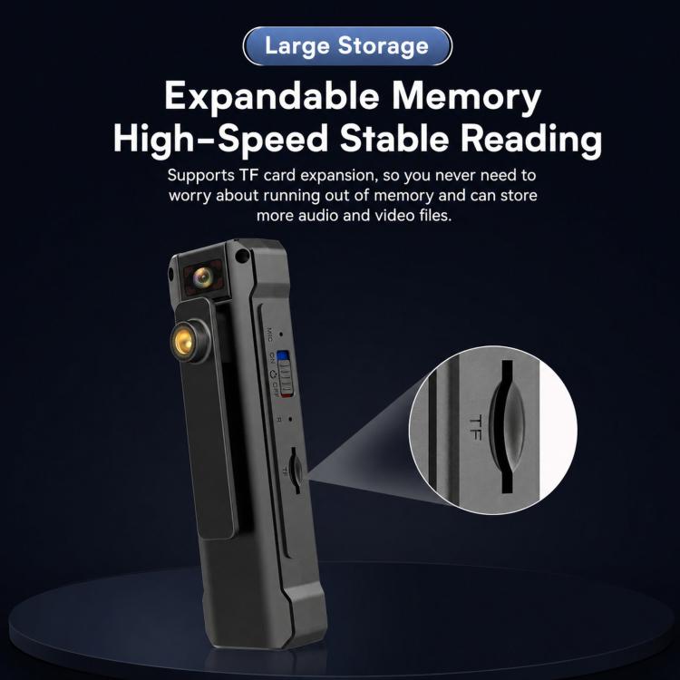 180-Degree Rotatable Lens Magnetic Body Camera 1080P Action Cam with OLED Display, Without WiFi, WiFi Version
