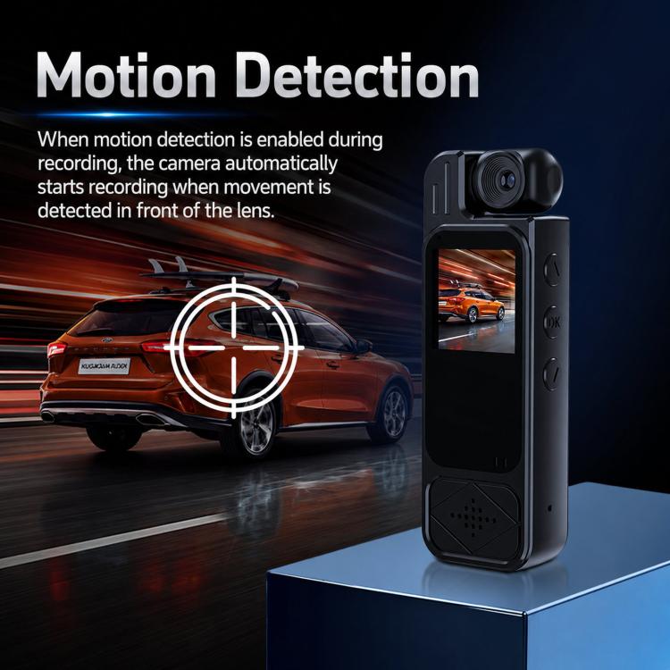 1.3 Inch Screen HD Body Camera With 180 Degree Rotating Lens Wearable Sports Action Camera, 1080P, 2K