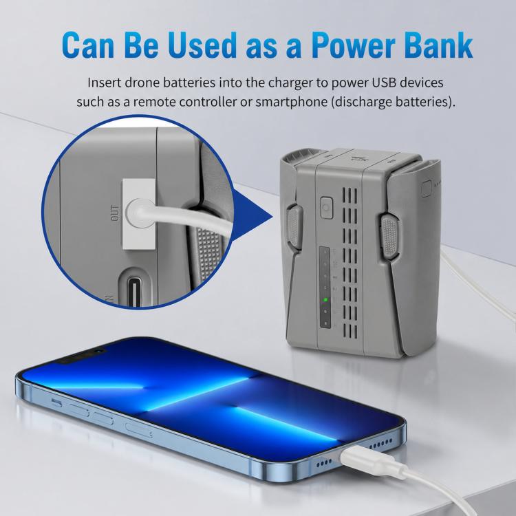 For DJI Neo 2 YX Dual Battery Charger 45W PD Fast Charging Hub with Storage Mode, 2-channel