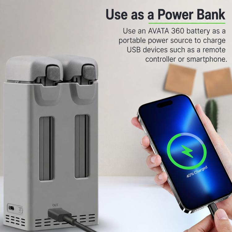 For DJI Avata 360 YX PD 100W Parallel Charger 2-Way Fast Charging Hub with Battery Storage Mode, 2-Way