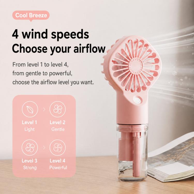 Handheld Misting Fan Portable Water Spray Fan Type-C Rechargeable Mini Personal Face Mister Fan
