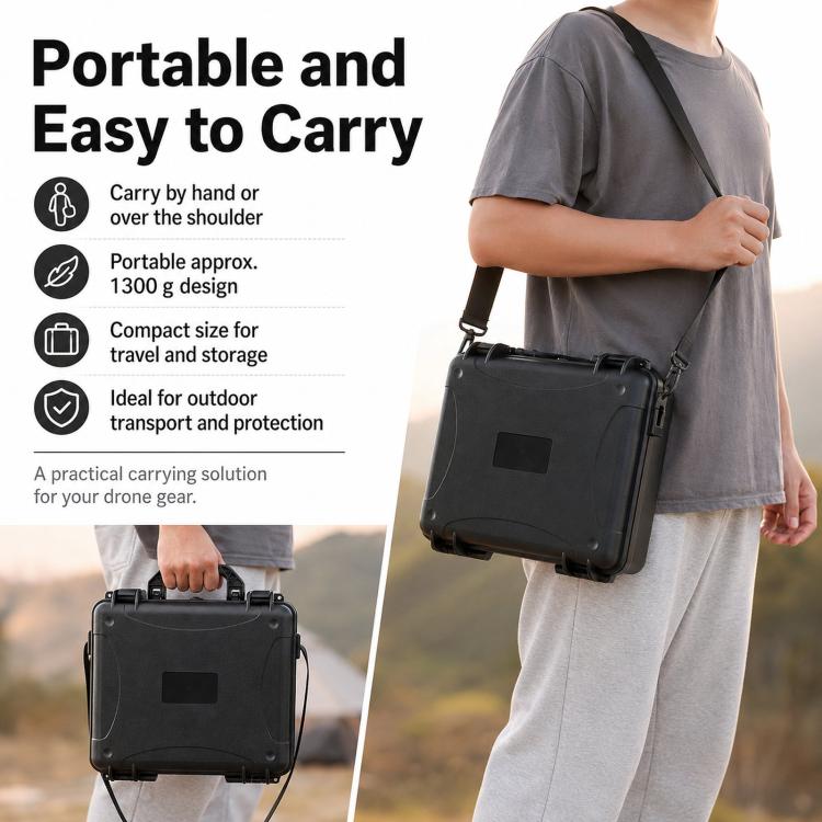 For DJI Lito 1 / X1 Drone Shockproof Safety Case Outdoor Portable Waterproof Storage B, Black No Shoulder Strap, Black With Shoulder Strap
