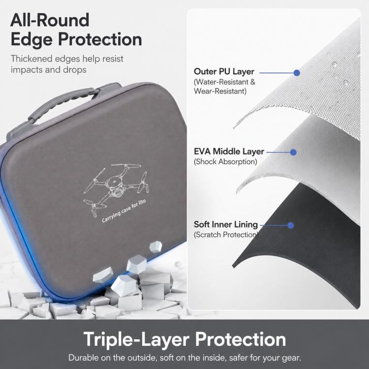 For DJI Lito 1 Drone & Standard Remote Control Storage Bag Outdoor Portable Shoulder Bag