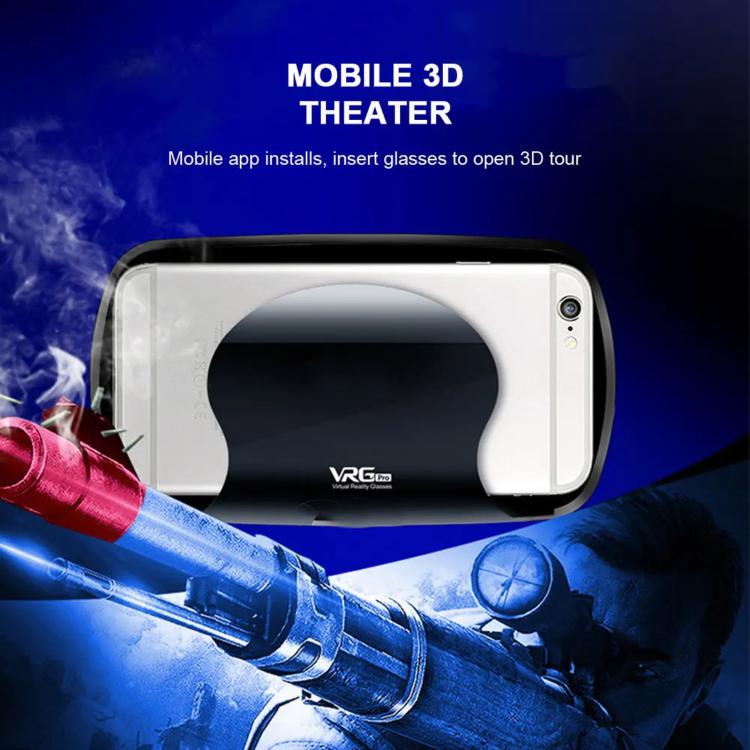 VRG Pro Mobile 3D Virtual Reality Smart VR Goggles, Blue Light (Black), No Blue Light (Black), Blue Light (White)