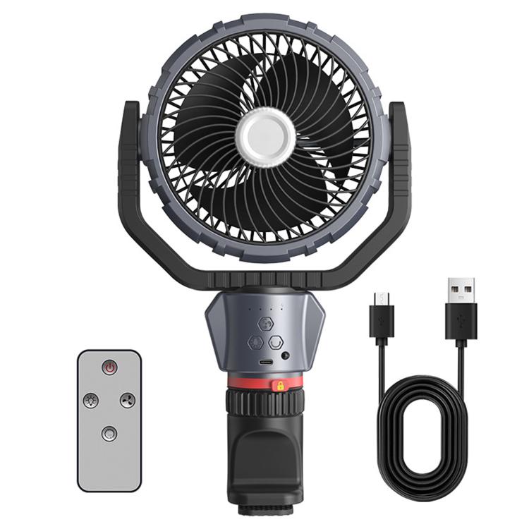 F8105 Oscillating Outdoor Fan With LED Light Remote Control Rechargeable Portable Fan, F8105
