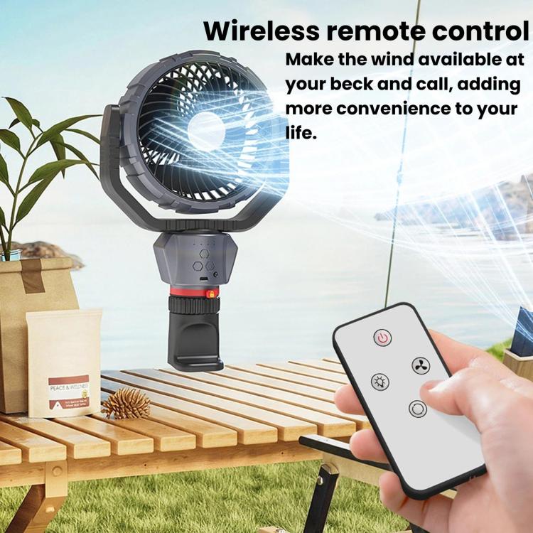 F8105 Oscillating Outdoor Fan With LED Light Remote Control Rechargeable Portable Fan, F8105