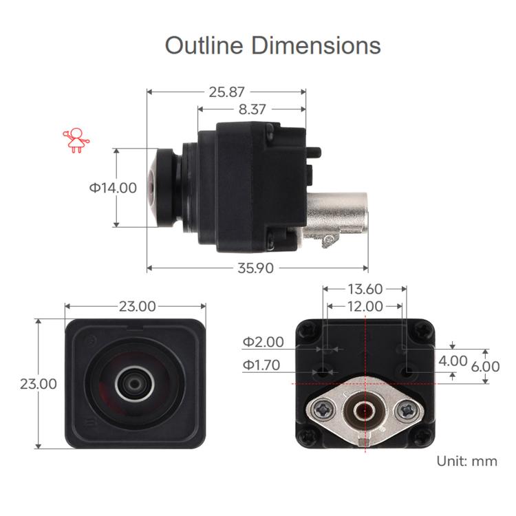 Waveshare 1MP GMSL Camera Module Automotive-grade Image Sensor, Built-in ISP, AA Lens, IP67 Protection Degree, 34552