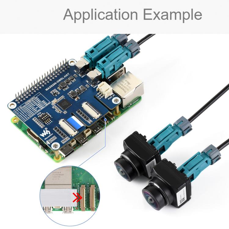 Waveshare 2-Ch GMSL Camera HAT With MAX9296A Deserializer Compatible With Raspberry Pi 5 And Jetson Orin NX/Nano, 34504