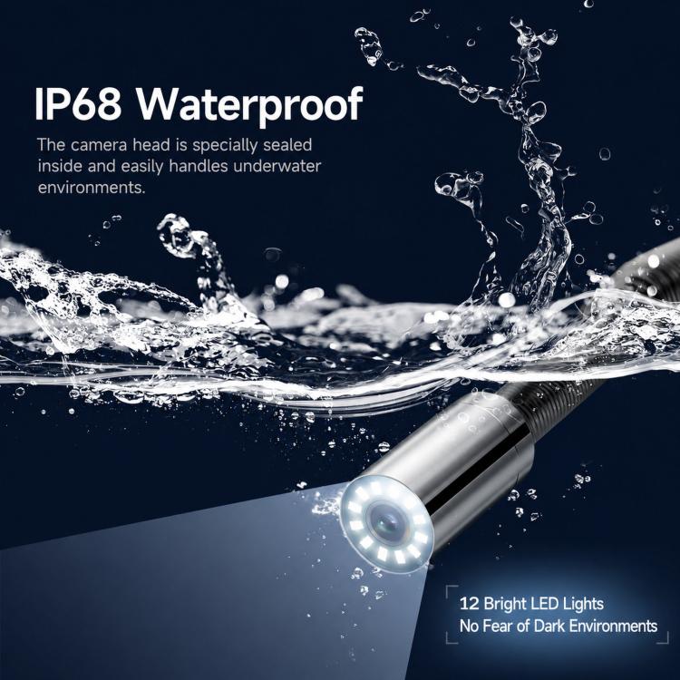BS70F Industrial Pipeline Endoscope Sewer Pipe Wall Inspection Detector Waterproof HD Camera, 30m, 50m