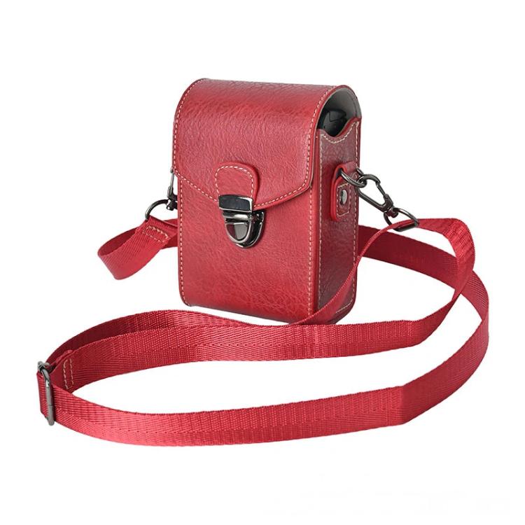 Universal Retro Camera Case Compatible with 90% Compact Cameras Litchi-Texture Protective Pouch with Shoulder Strap & Belt Loop