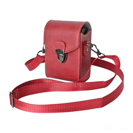 Universal Retro Camera Case Compatible with 90% Compact Cameras Litchi-Texture Protective Pouch with Shoulder Strap & Belt Loop