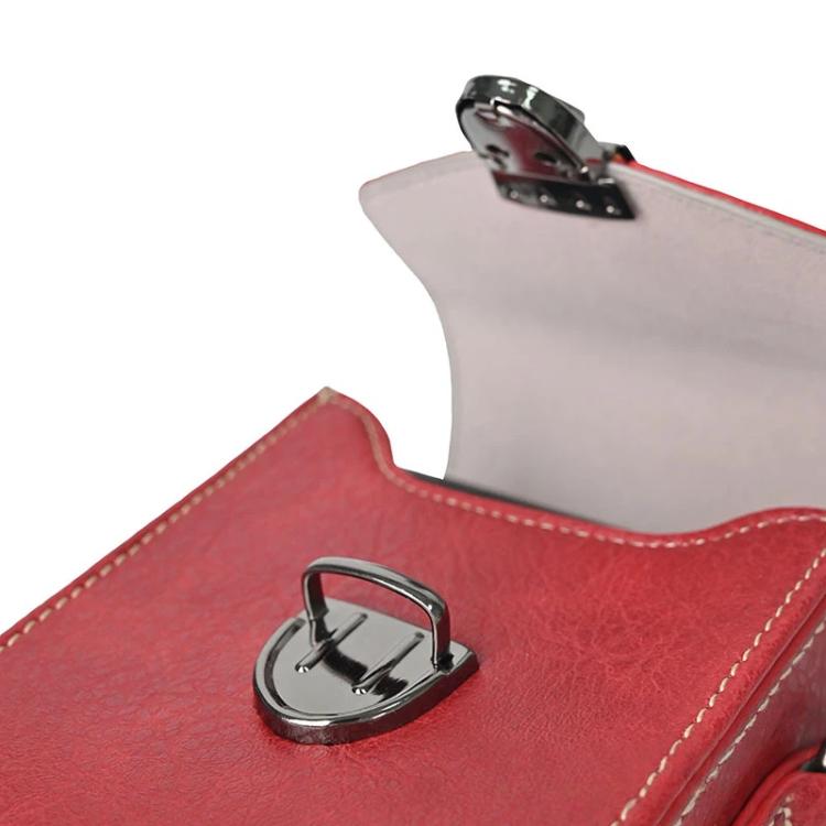 Universal Retro Camera Case Compatible with 90% Compact Cameras Litchi-Texture Protective Pouch with Shoulder Strap & Belt Loop