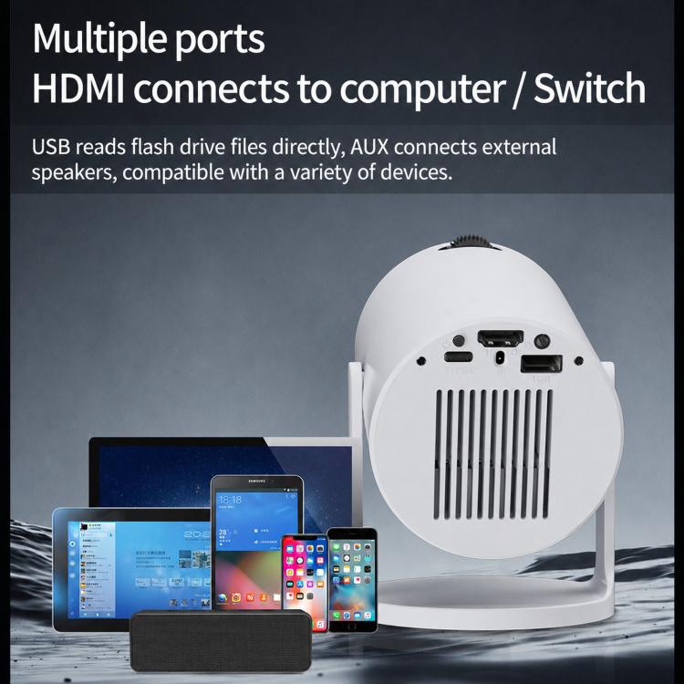HY300Pro+ Mini Android 13 Short-Throw Projector HD Portable Home Projector, US Plug, EU Plug, UK Plug