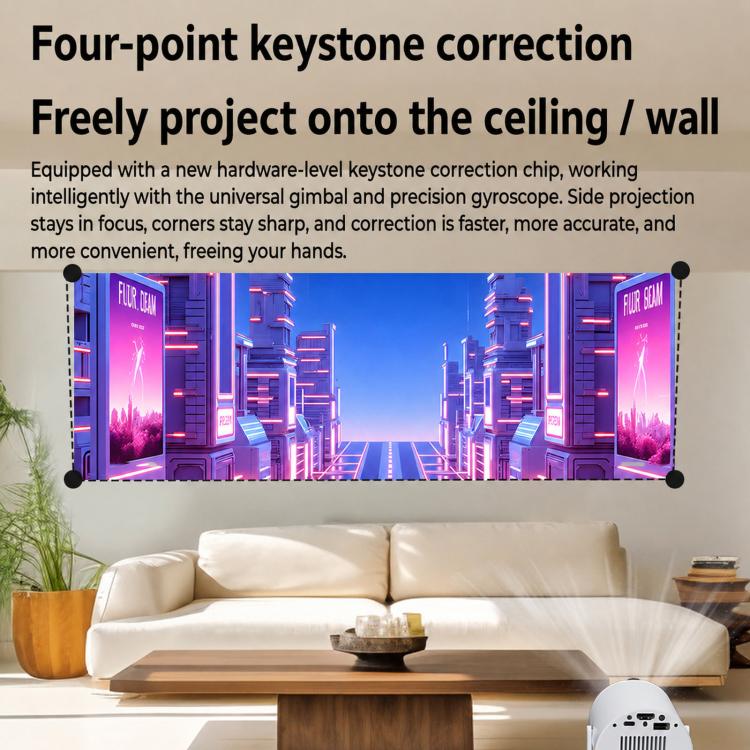 HY300Pro+ Mini Android 13 Short-Throw Projector HD Portable Home Projector, US Plug, EU Plug, UK Plug
