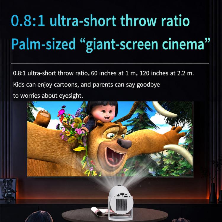 HY300Pro+ Mini Android 13 Short-Throw Projector HD Portable Home Projector, US Plug, EU Plug, UK Plug