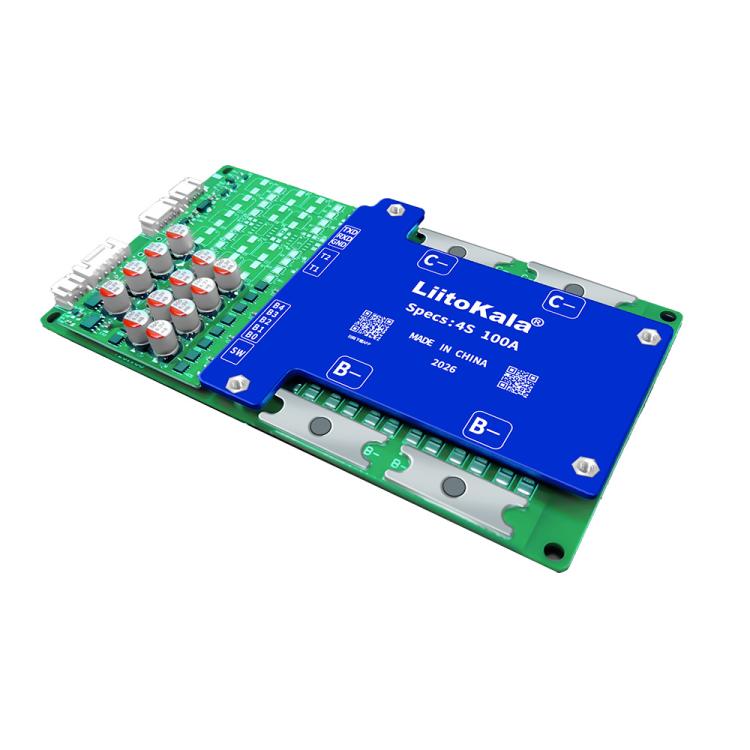LiitoKala 4-channel Lithium Iron Phosphate Same-port Protection Board with Balanced Temperature Control Bluetooth BMS Support, 4S-12V 100A