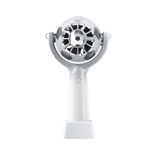 Soccer Portable Handheld Fan 360 Degree Rotatable USB Rechargeable Mini Fan with Detachable Base and Lanyard