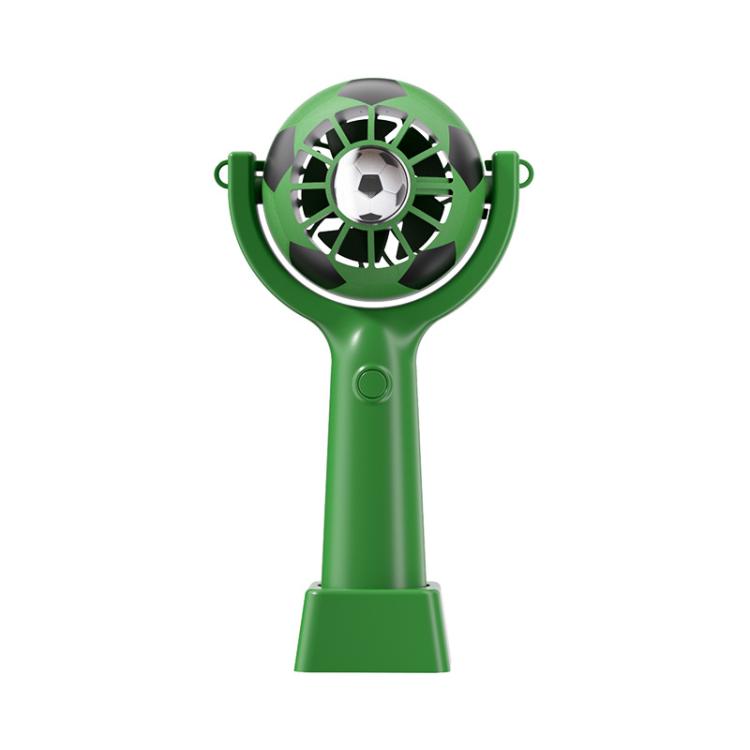 Soccer Portable Handheld Fan 360 Degree Rotatable USB Rechargeable Mini Fan with Detachable Base and Lanyard