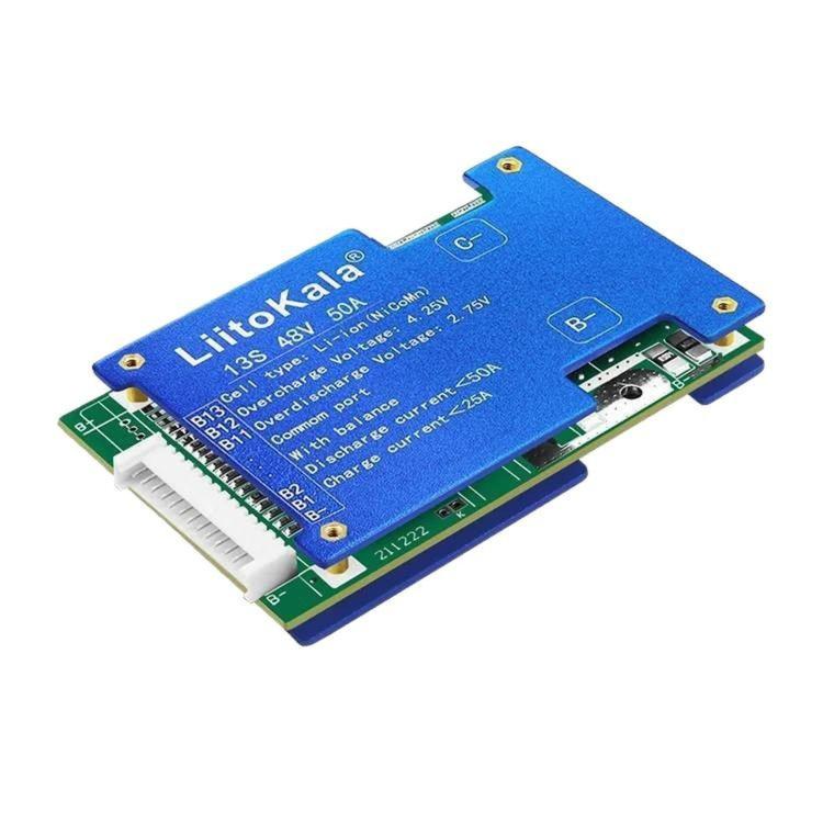 LiitoKala BMS 13-cell Lithium Battery Protection Board, 13S-48V 50A
