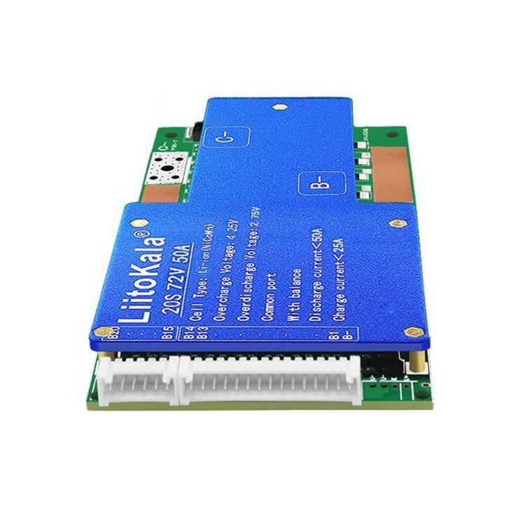 LiitoKala 20-cell 3.7V Ternary Lithium Battery BMS Electric Vehicle Battery Protection Board, 20S-60V 50A