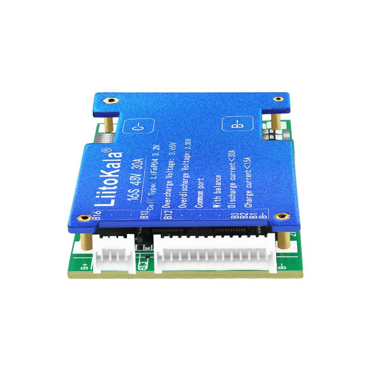 LiitoKala BMS Lithium Iron Phosphate Same-Port Balancing Battery Protection Board, 16S-48V 30A