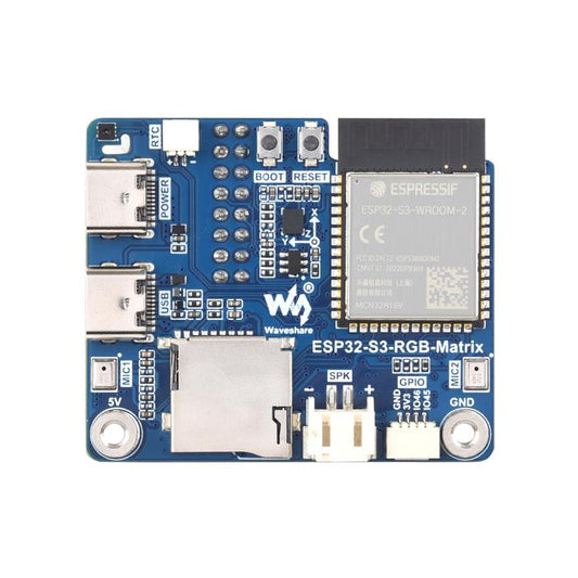 Waveshare ESP32-S3 RGB Matrix Driver Board Onboard Dual Microphones Array, Supports 2.4 GHz Wi-Fi And Bluetooth 5, ESP32-S3 RGB Matrix