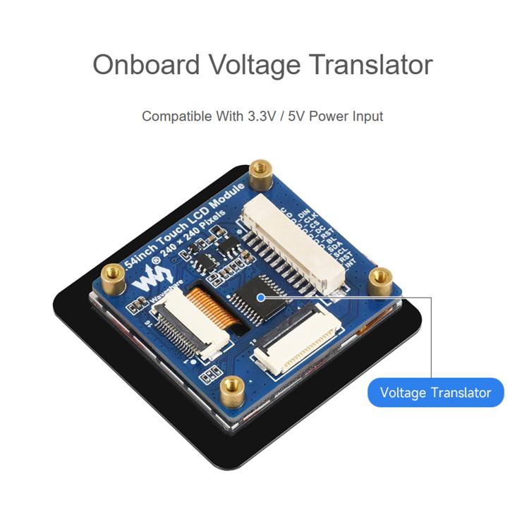 Waveshare 1.54inch Touch LCD Display Module 240×240 Resolution, IPS Panel, SPI And I2C Communication Interfaces, 34370