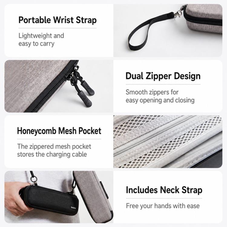 Baona FD006 For DJI Osmo Pocket 3 Hard EVA Case Action Camera Protective Travel Pouch, Gray, Black, Gray+Lanyard, Black+Lanyard, Gray Upgraded, Black Upgraded, Upgraded Gray+Lanyard, Upgraded Black+Lanyard