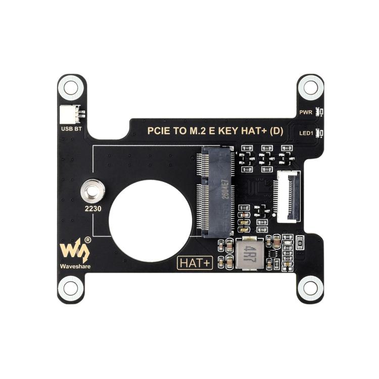Waveshare 33828 PCIe To M.2 E KEY HAT For Raspberry Pi 5 Compatible With Various NGFF Wireless NIC Supports USB Bluetooth Connection, 33828