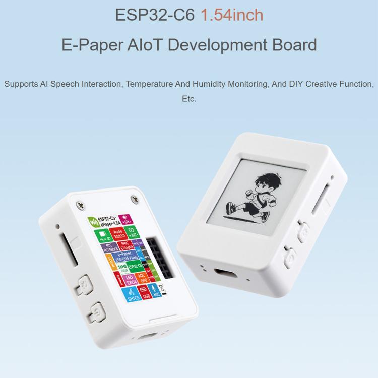 Waveshare ESP32-C6 1.54inch E-Paper AIoT Development Board 200 × 200 Resolution Supports Wi-Fi, BLE 5, 34394