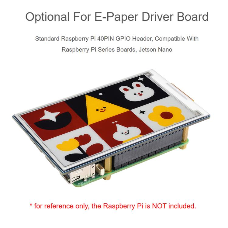 Waveshare 4.26inch E-Paper Display 800 × 480 Resolution Red/Yellow/Black/White, The Raw Display Only, With Driver Board