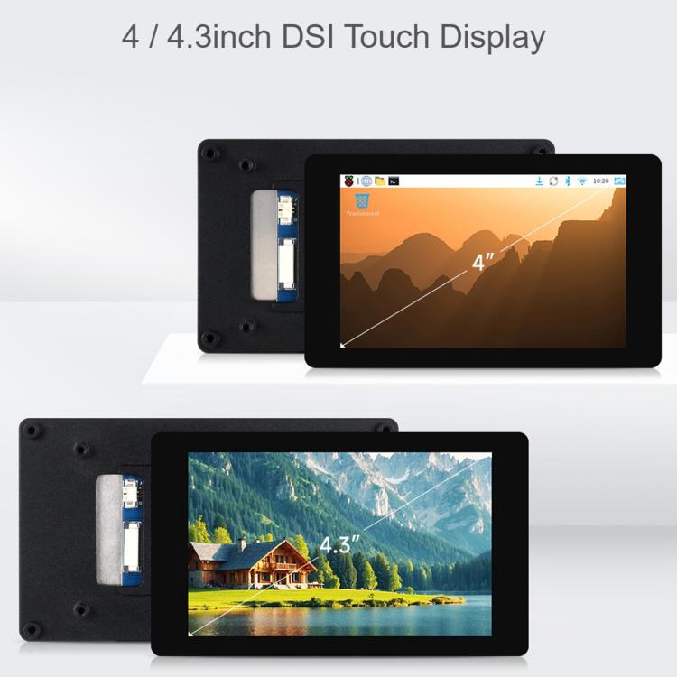DSI Capacitive Touch Display 480 × 800 Resolution, IPS Display Panel, Waveshare 4inch, Waveshare 4.3inch