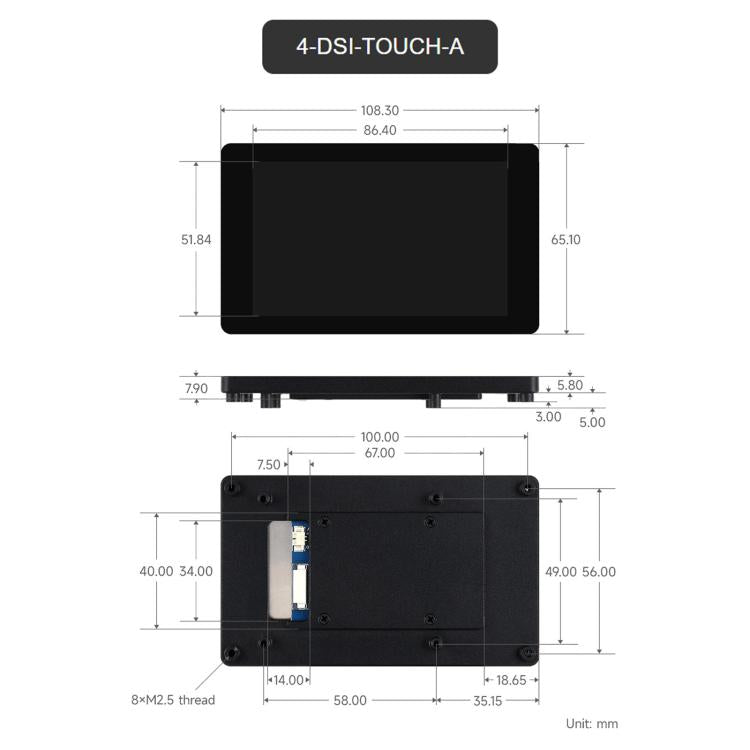DSI Capacitive Touch Display 480 × 800 Resolution, IPS Display Panel, Waveshare 4inch, Waveshare 4.3inch