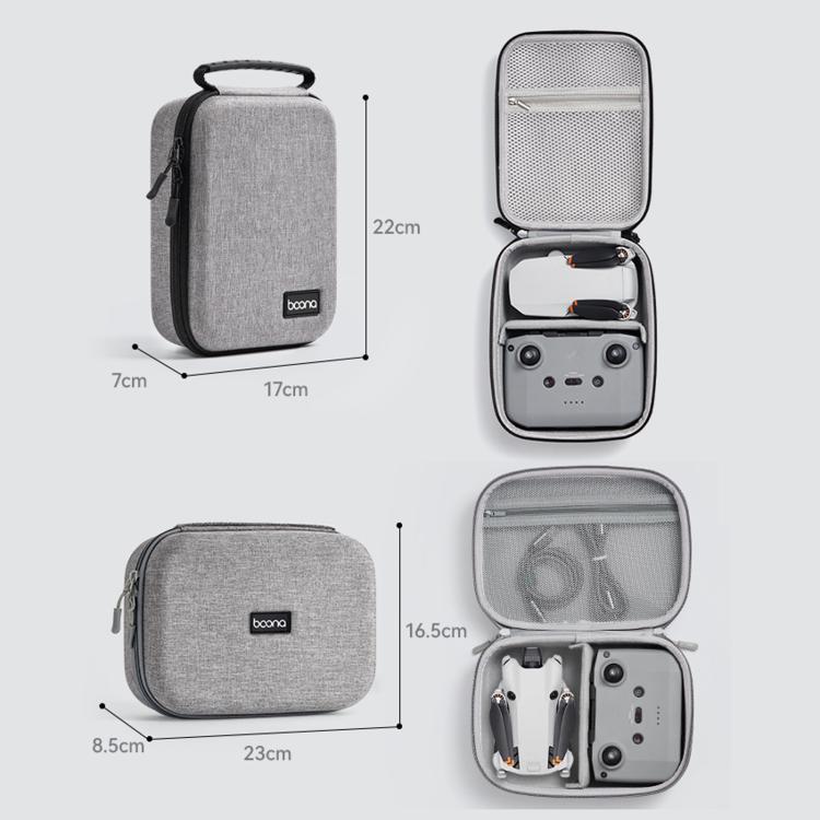 Baona BN-F034 Hard Carrying Case Portable EVA Travel Protective Storage Bag, For DJI Mini 2 / 2SE / SE / 4K / 3 / 3 Pro / 4 Pro, Vertical Gray, Vertical Black, Horizontal Gray, Horizontal Black