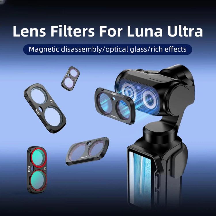 For Insta360 Luna Ultra BRDRC Filter Accessories, UV, CPL, ND16, Black Soft, Anti-Light Pollution, 3pcs /Set CPL + ND16 + Black Soft, 3pcs /Set CPL + Black Soft + Adjustable VND, 4pcs /Set CPL + Black Soft + Anti-Light Pollution + Adjustable VND