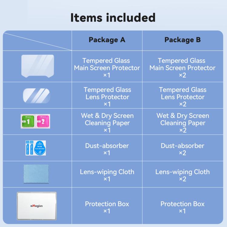 For Insta360 Luna Ultra aMagisn 9H Tempered Glass Screen Protector Screen & Lens Protective Film, 1+1 Pack, 2+2 Pack