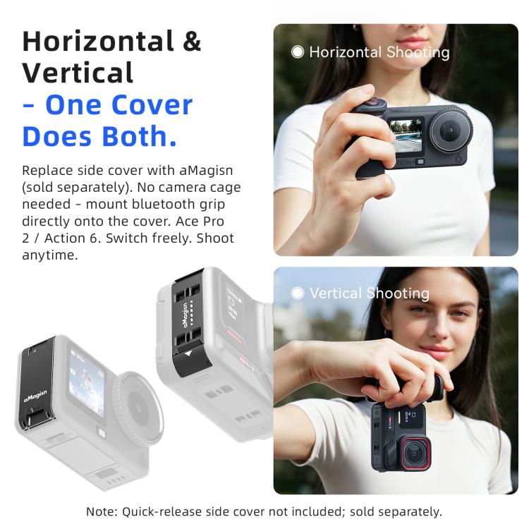 aMagisn Bluetooth Xplorer Grip Kit, For Insta360 Ace Pro 2 / Ace Pro / X5, For Insta360 GO Ultra