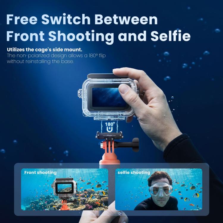 For DJI Action 6 aMagisn 60m Waterproof Case Deep Diving Housing with Dual Lock