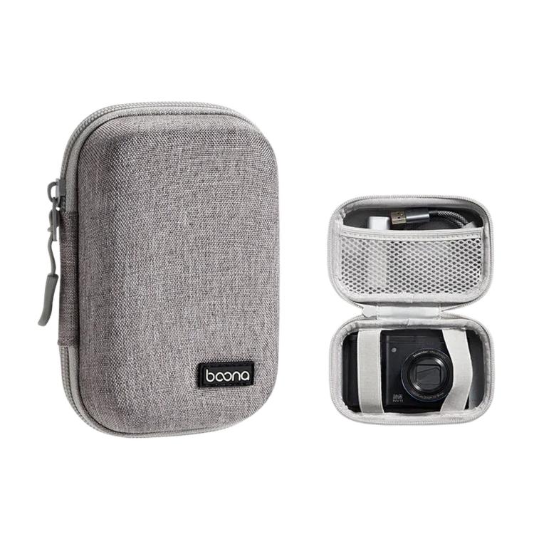 Baona BN-F004 Hard EVA Digital Camera Large Case Shockproof Camera Pouch Bag, Gray, Black, Gray Litchi-grain, Black Litchi-grain