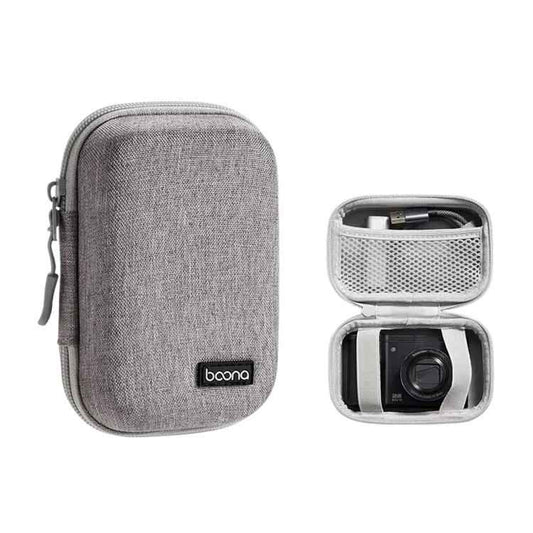 Baona BN-F004 Hard EVA Digital Camera Large Case Shockproof Camera Pouch Bag, Gray, Black, Gray Litchi-grain, Black Litchi-grain