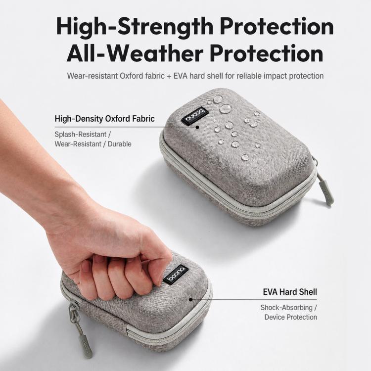 Baona BN-F004 Hard EVA Digital Camera Large Case Shockproof Camera Pouch Bag, Gray, Black, Gray Litchi-grain, Black Litchi-grain