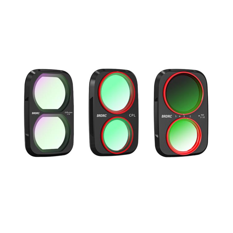 For DJI Osmo Pocket 4P BRDRC Filter Lens Protection Accessory, UV, CPL, ND16, Soft Black, Anti-Light Pollution, CPL + ND16 + Soft Black, CPL + Soft Black + Adjustable VND, CPL + Soft Black + Anti-Light Pollution + Adjustable VND