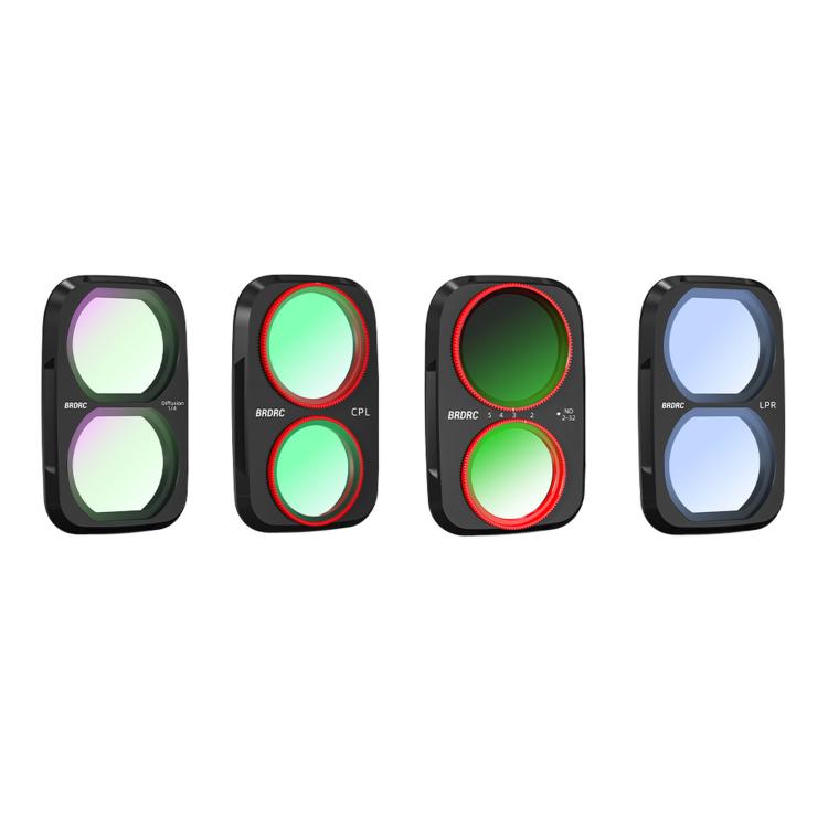For DJI Osmo Pocket 4P BRDRC Filter Lens Protection Accessory, UV, CPL, ND16, Soft Black, Anti-Light Pollution, CPL + ND16 + Soft Black, CPL + Soft Black + Adjustable VND, CPL + Soft Black + Anti-Light Pollution + Adjustable VND