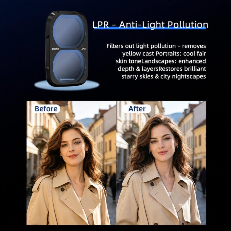 For DJI Osmo Pocket 4P BRDRC Filter Lens Protection Accessory, UV, CPL, ND16, Soft Black, Anti-Light Pollution, CPL + ND16 + Soft Black, CPL + Soft Black + Adjustable VND, CPL + Soft Black + Anti-Light Pollution + Adjustable VND