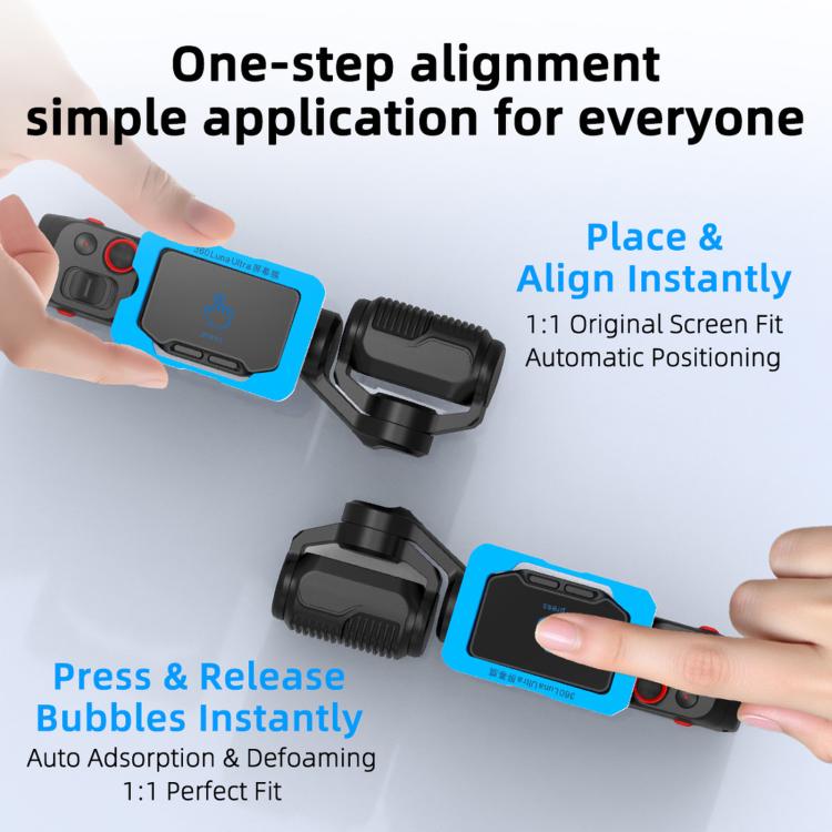 For Insta360 Luna Ultra BRDRC Jet Lens Protector AR Tempered Glass Screen Protector, Screen Protector+Tool, Lens+Screen Protector+Tool