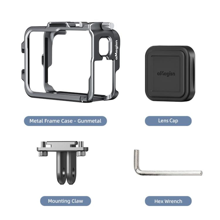 AMagisn Metal Frame Case For Insta360 Ace Pro 2 / Ace Pro / Ace Aluminum Utility Cage With Cold Shoe