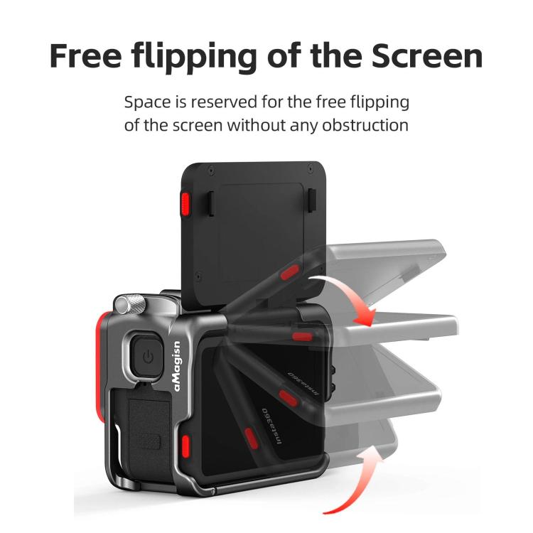 AMagisn Metal Frame Case For Insta360 Ace Pro 2 / Ace Pro / Ace Aluminum Utility Cage With Cold Shoe