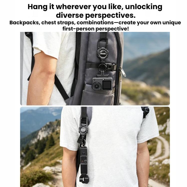 For DJI Osmo Packet 4 / 3 BRDRC Magnetic Telescopic Backpack Hook Anti-Loss Rope, Magnetic