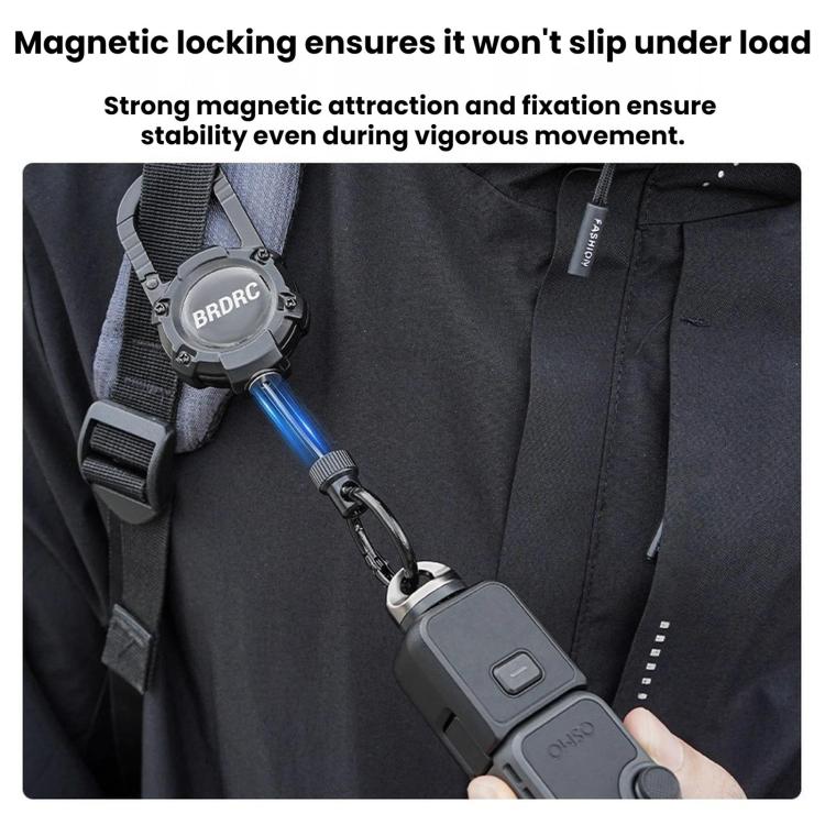 For DJI Osmo Packet 4 / 3 BRDRC Magnetic Telescopic Backpack Hook Anti-Loss Rope, Magnetic