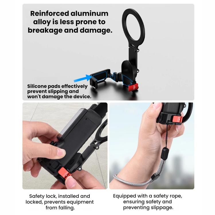 For DJI Osmo Pocket 4 / 4P / 3 BRDRC Teleprompter Magnetic Holder Cold Shoe Extender Phone Clip